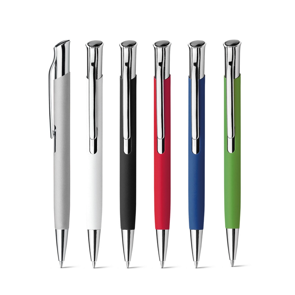 OLAF SOFT. Esferográfica em alumínio com acabamento em borracha