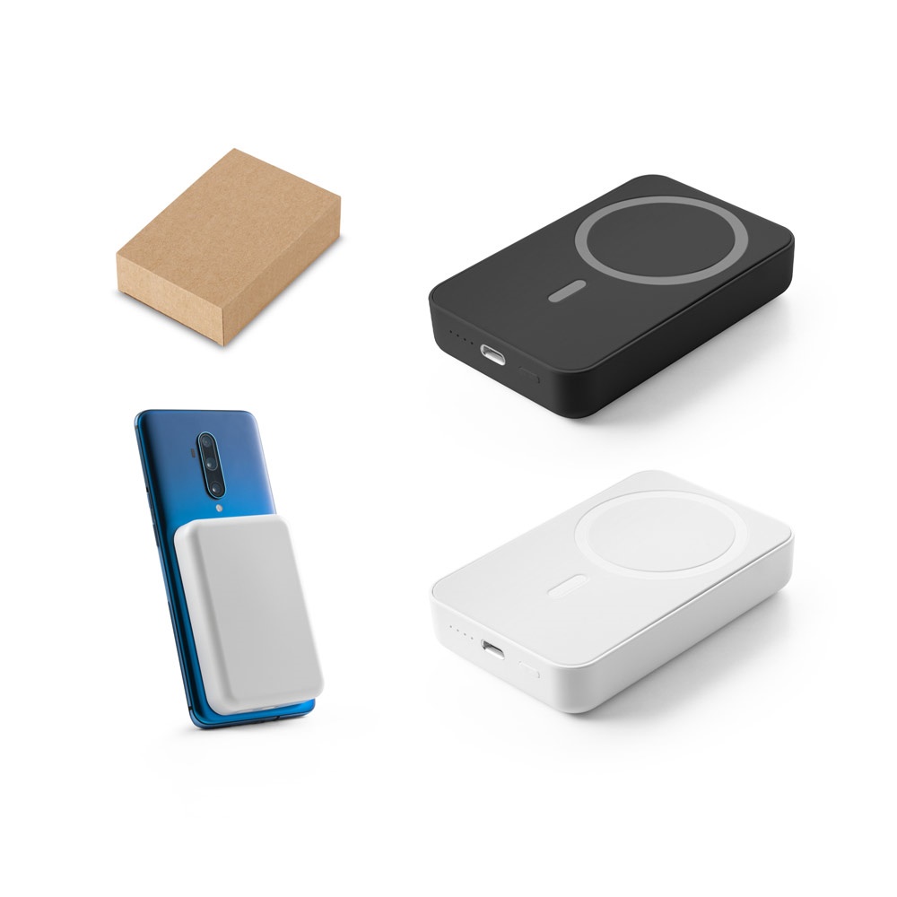 AMPERE 10. Power bank magnética 10'000 mAh com carregador wireless super rápido 15W em ABS reciclado (100% rABS)